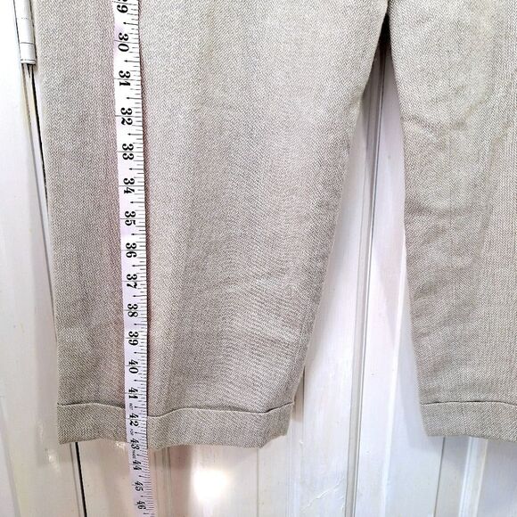 NWT Emma James Cream Khaki Tweed Trousers Pants Sz 16 - Picture 13 of 15
